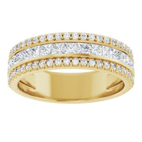 1 1/8 Ct Natural Diamond Band In 14k Gold
