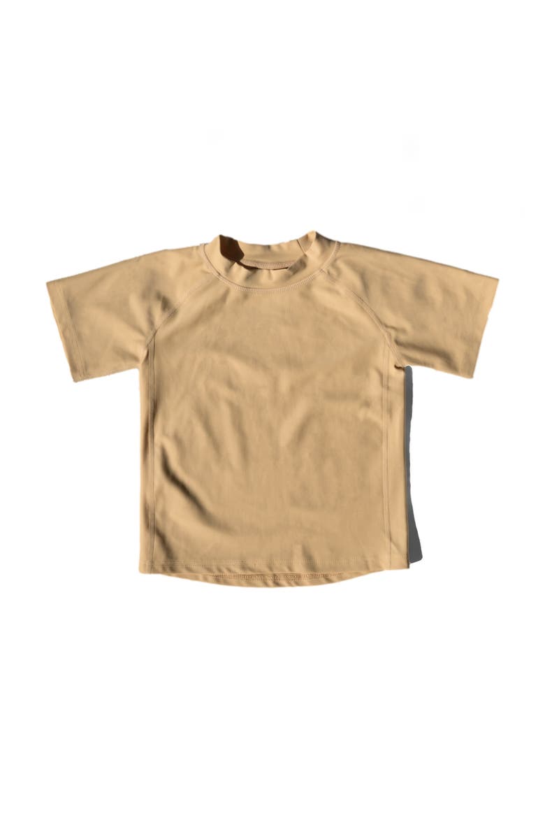 Kids Short Sleeve Rash Guard, UPF 50+ Swim Shirt, Alternate, color, BEIGE