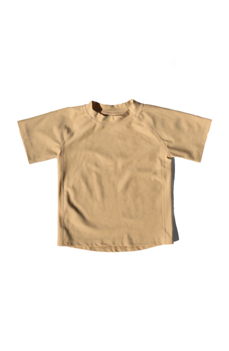 Leveret Kids Short Sleeve Rash Guard, UPF 50+ Swim Shirt, Alternate, color, Beige