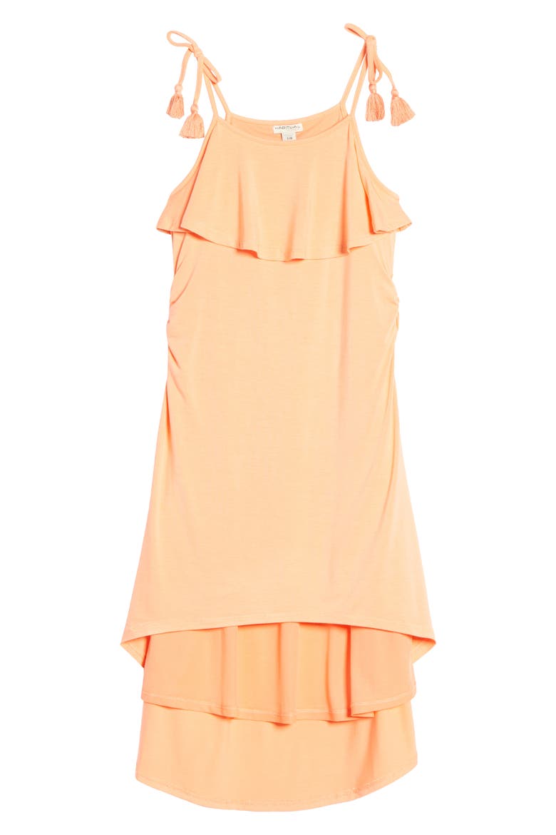 Kids' High/Low Cover-Up Dress, Main, color, CORAL