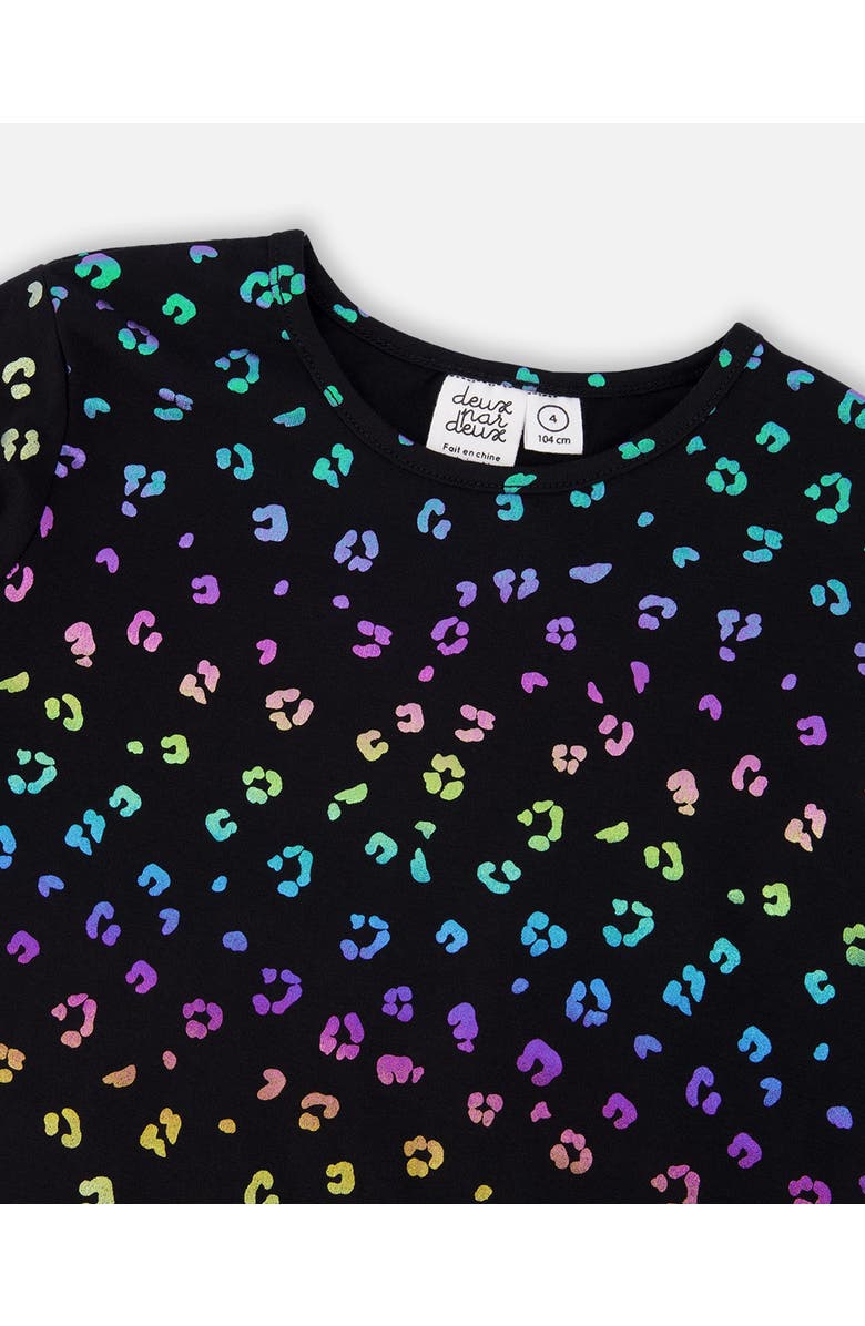 Deux par Deux Stretch Jersey T-Shirt, Alternate, color, Multicolor Leopard Print