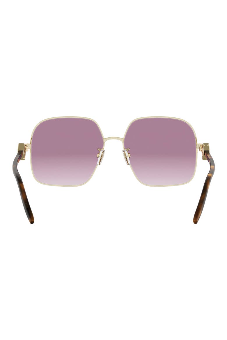 FF Diamonds 58mm Gradient Square Sunglasses, Alternate, color, SHINY ENDURA GOLD / BORDEAUX