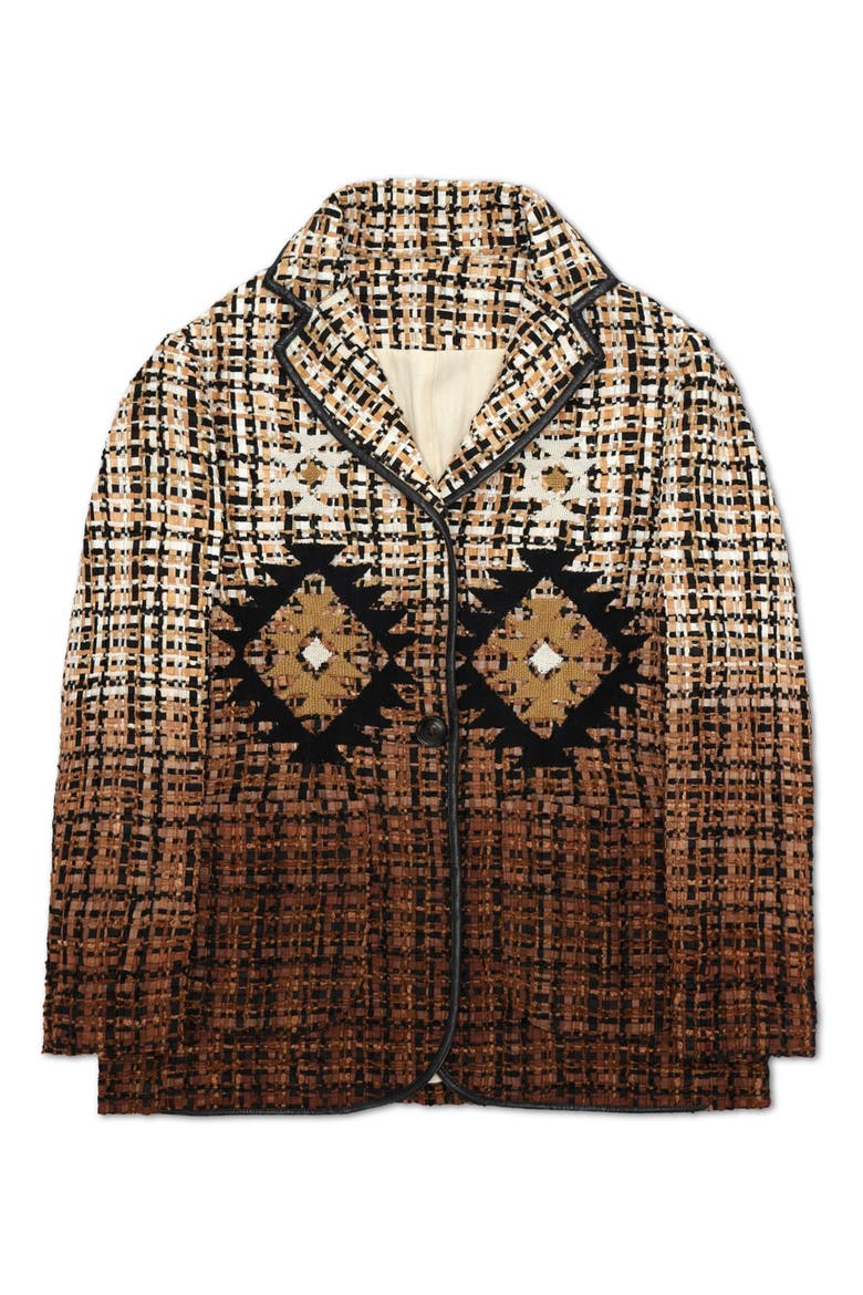 Indian Inspired Blazer, Main, color, Brown