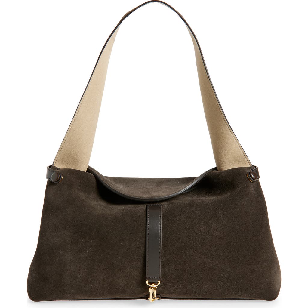 Ree Projects Florencia Soft Pebble Grain Leather Shoulder Bag In Brown