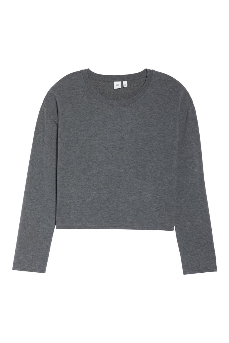 All Weekend Crop Sweatshirt, Alternate, color, DARK STEEL HEATHER