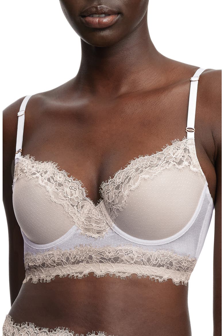 Entice Longline Underwire Bra, Main, color, WHITE/ NYLON