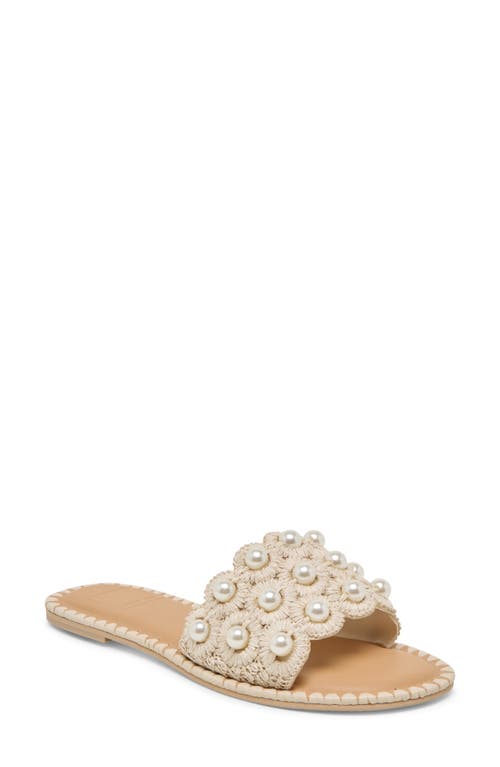 Dolce Vita Harlyn Slide Sandal In Vanilla Raffia