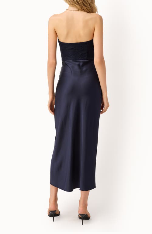 Cami Nyc Echo Strapless Mixed Media Dress In Blue
