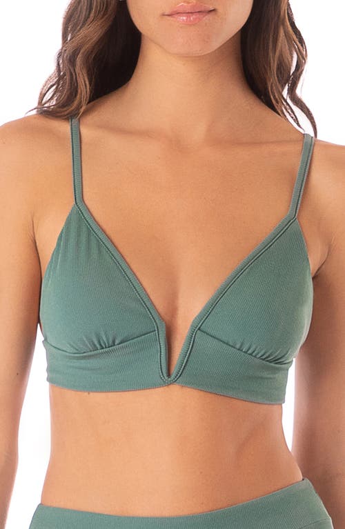 Maaji Eucalyptus Green Parade Reversible Triangle Bikini Top 