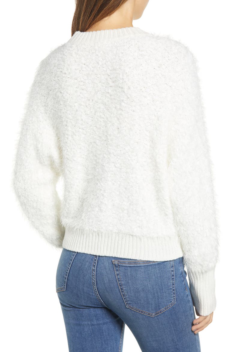 Fluffy Dolman Sweater, Alternate, color, IVORY