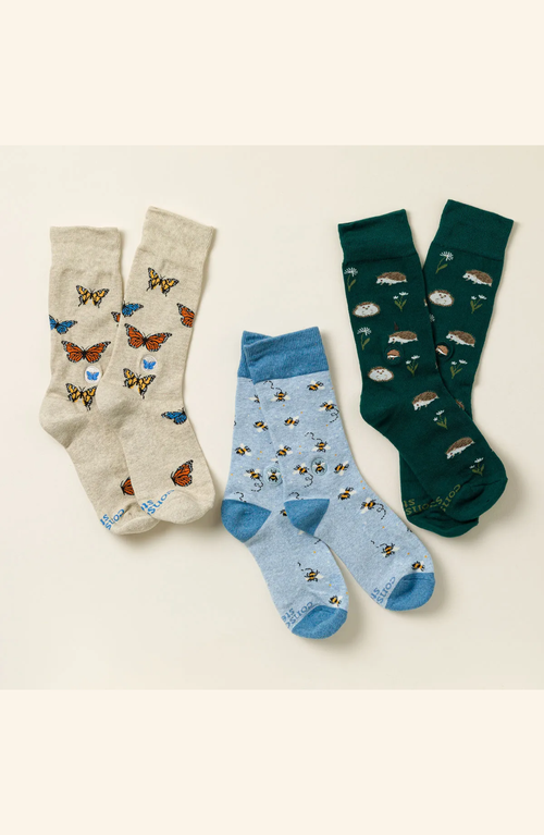 Uncommon Goods Protect Pollinators Organic Cotton Socks