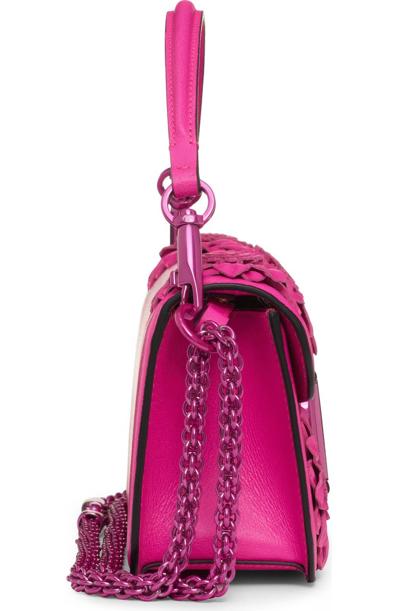 Valentino Garavani Locò Pink PP Floral Appliqué Leather Shoulder Bag, Alternate, color,