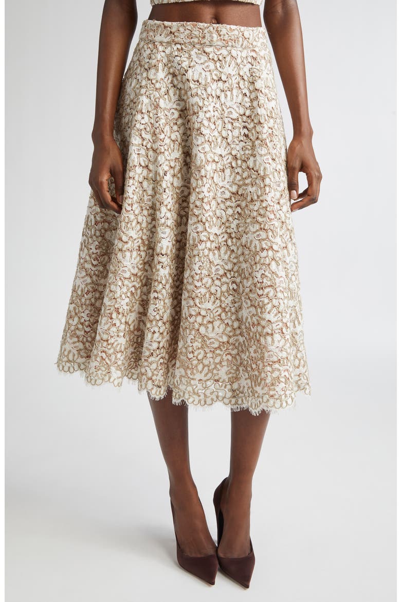Soutache Lace Circle Skirt, Main, color, HEMP/ ECRU