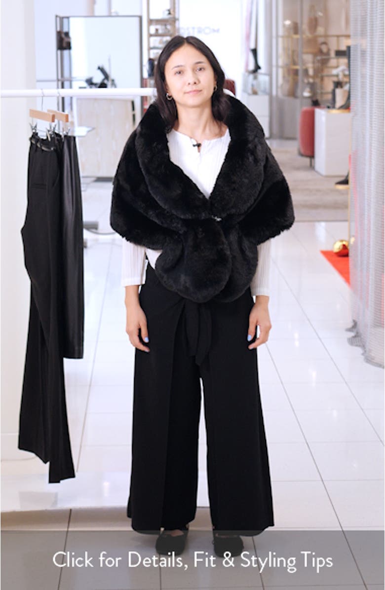 Crystal Faux Fur Wrap Capelet, sales video thumbnail