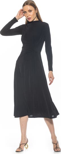 Marla Long Sleeve Draped Midi Dress
