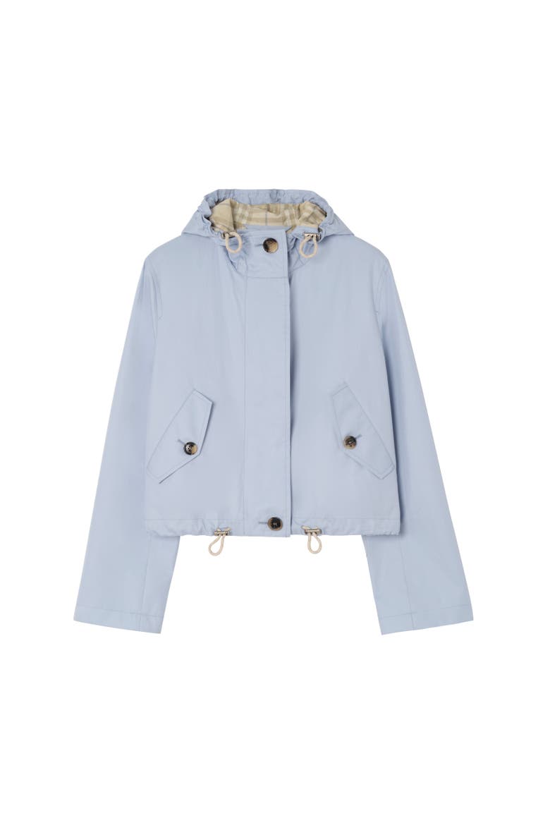 Cropped Tropical Gabardine Parka, Alternate, color, Sunbleached blue