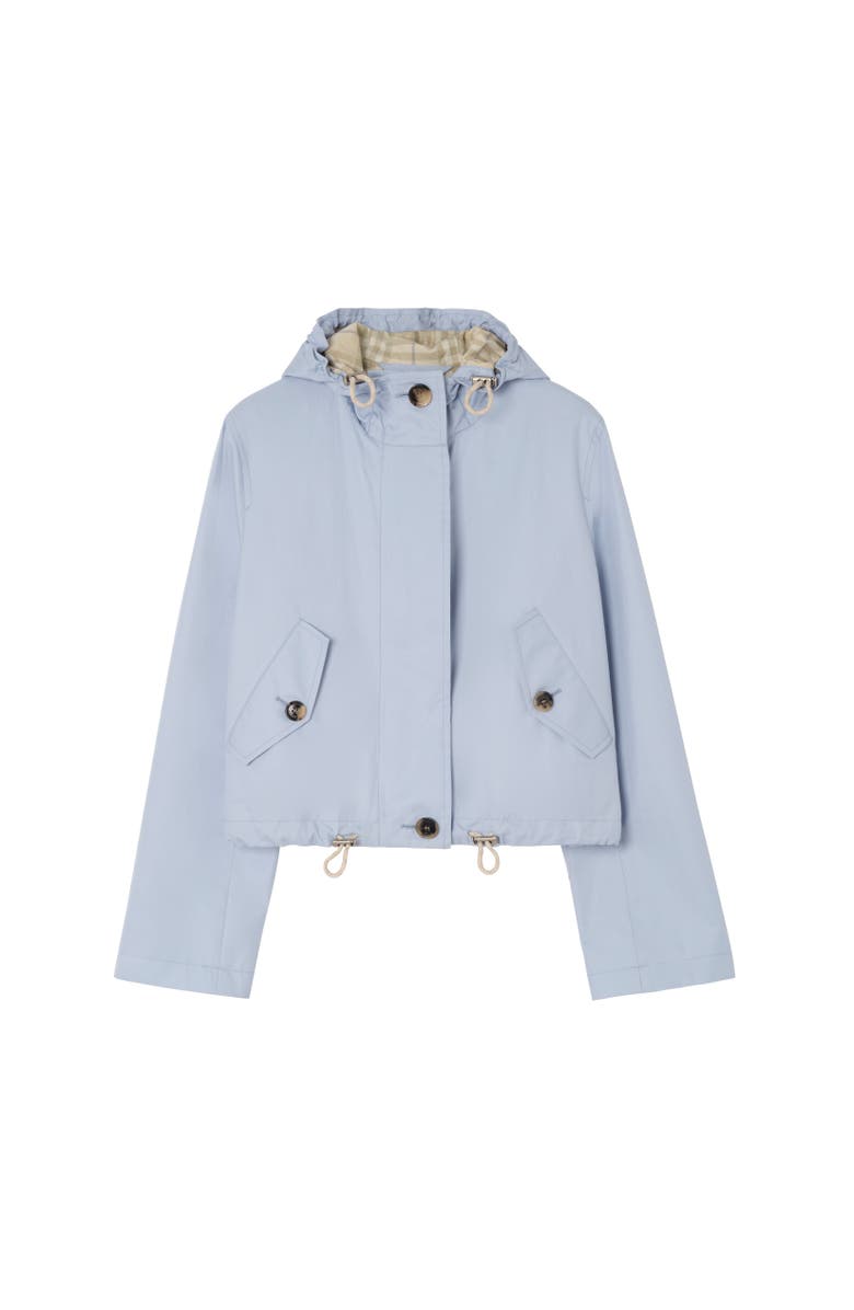 Burberry Cropped Tropical Gabardine Parka, Alternate, color, Sunbleached Blue