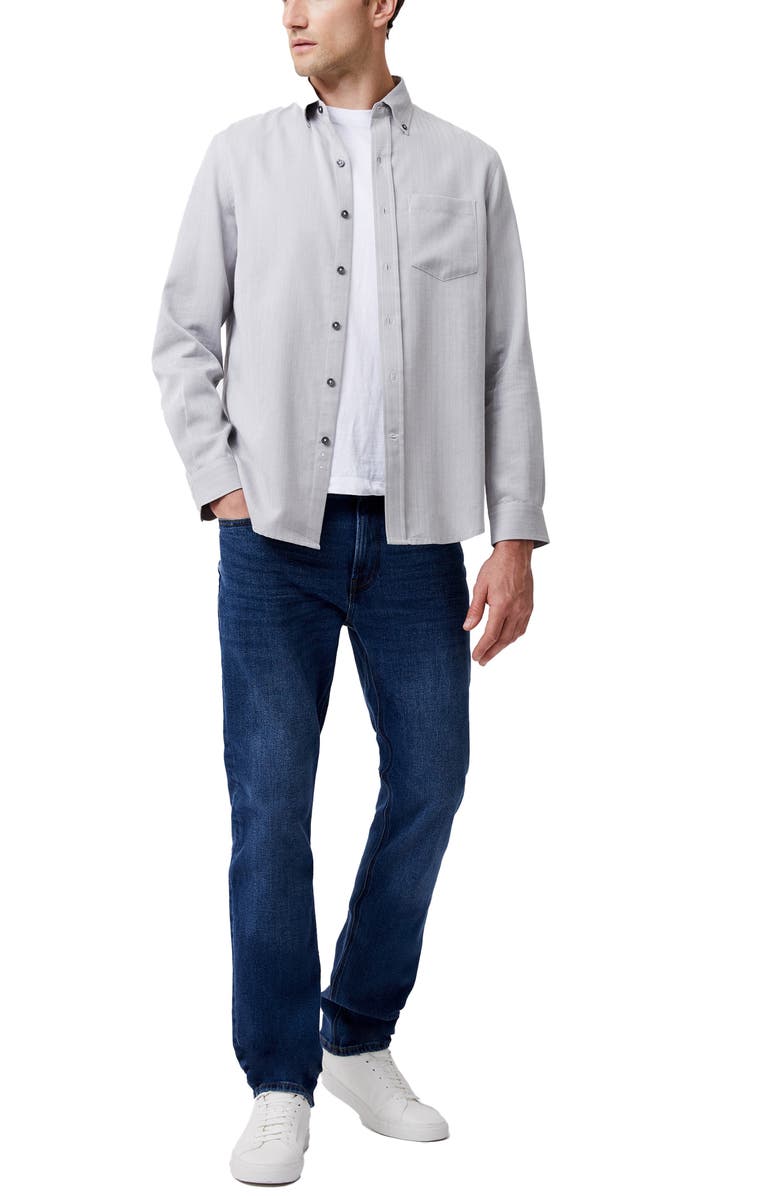 French Connection Regular Fit Herringbone Button-Down Shirt, Alternate, color, 