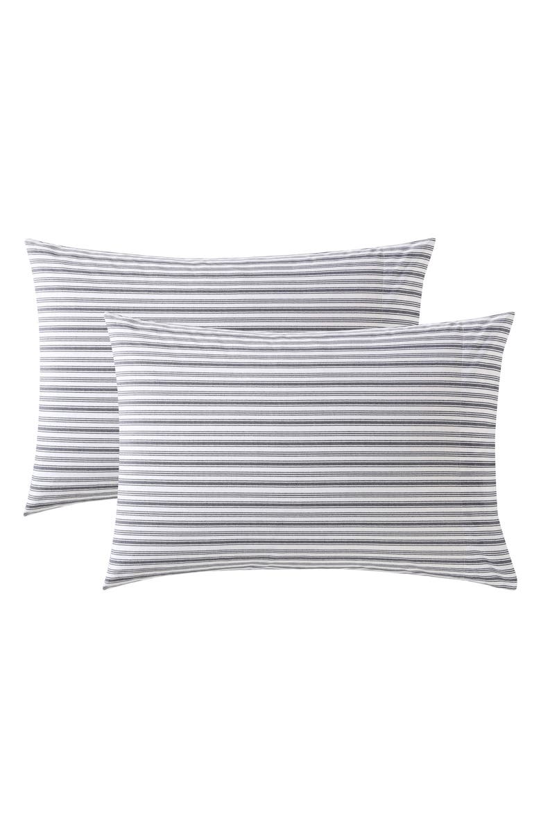 Nautica Coleridge Stripe Set of 2 Pillowcases, Main, color, Charcoal