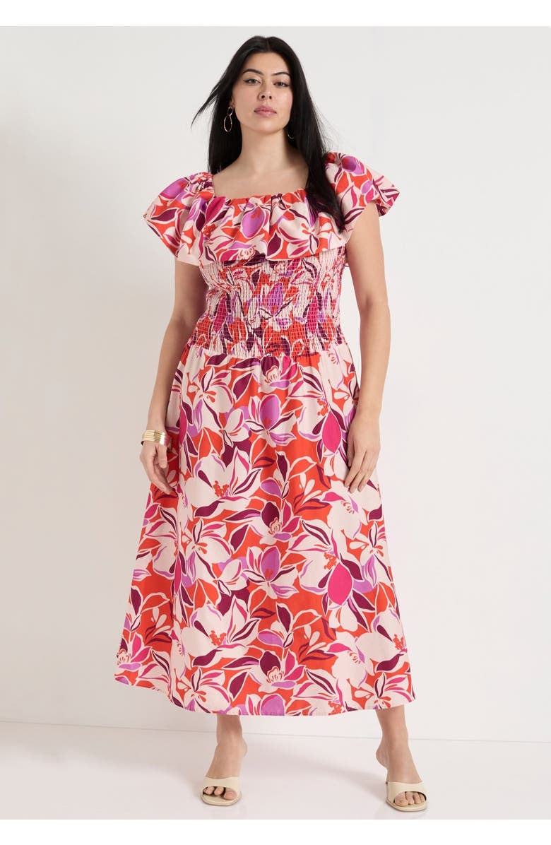 June + Vie Smocked Bubble Dress, Alternate, color, The Blooms