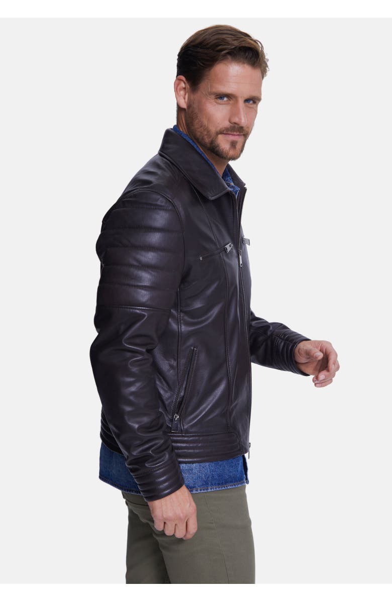 Furniq UK Sebastian Leather Jacket, Alternate, color, Brown