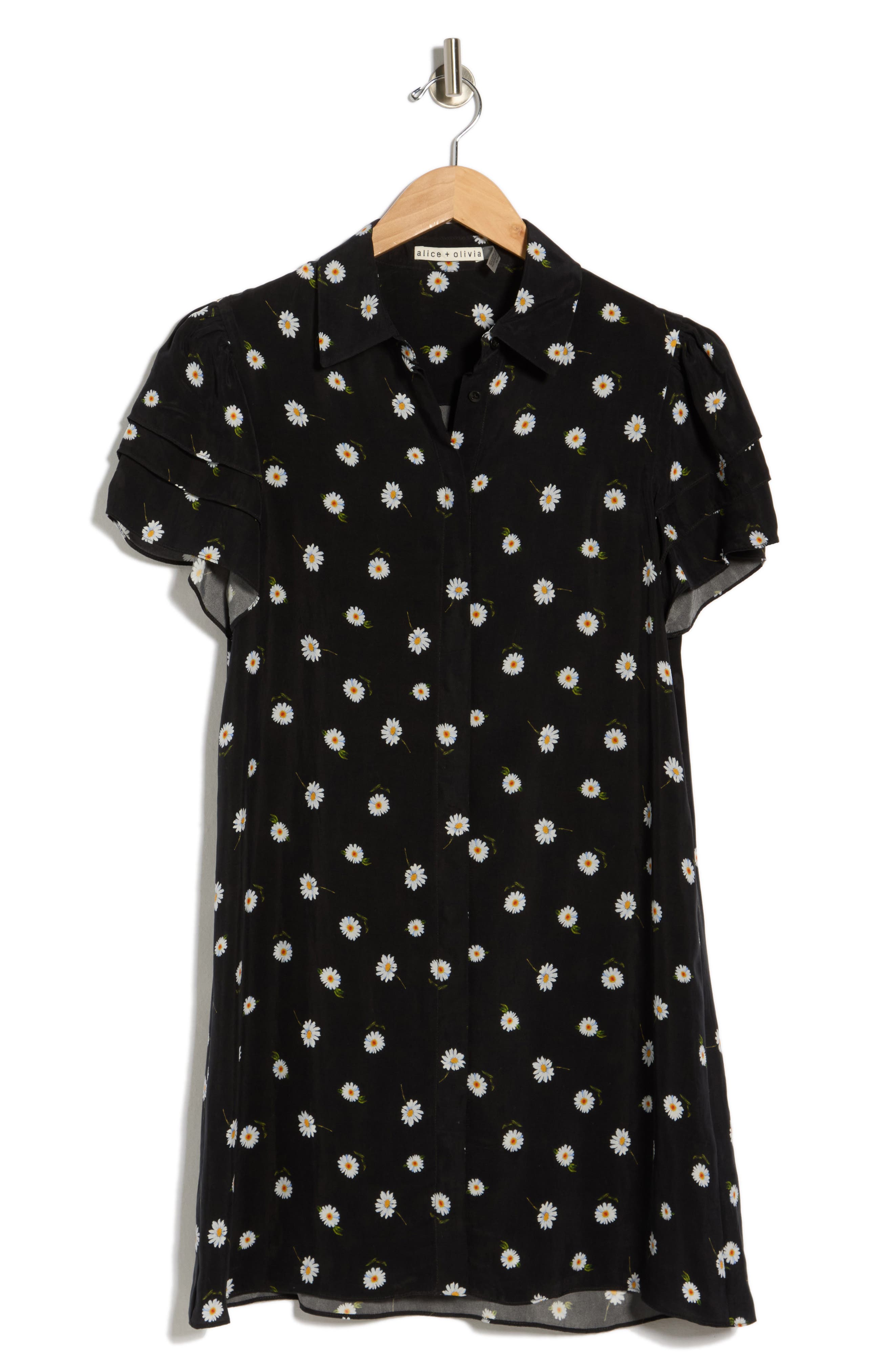 Alice + Olivia Jen Short Sleeve Shirt Dress