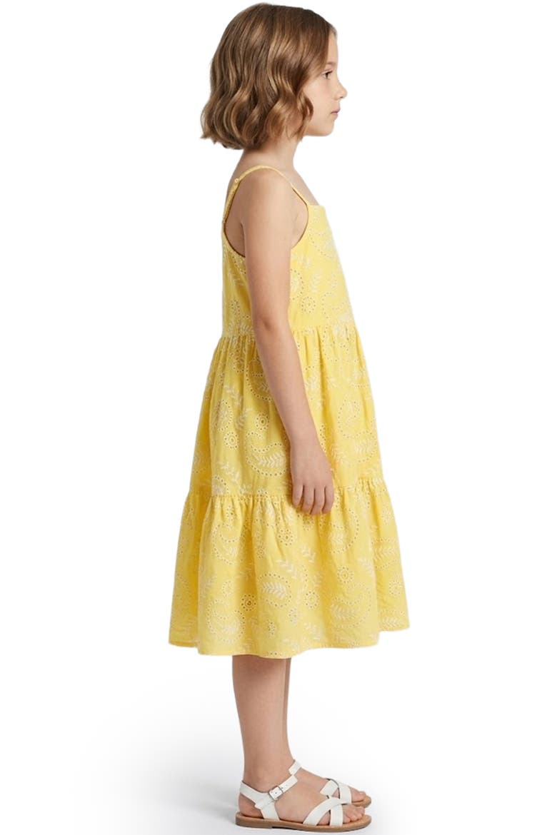 Kids' Floral Embroidery Sleeveless Dress, Alternate, color, YELLOW
