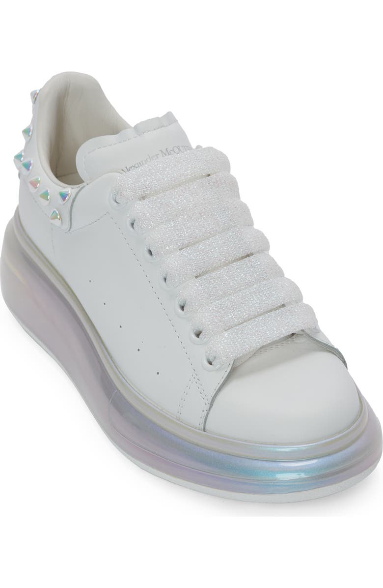 McQueen Alexander McQueen Iridescent Oversize Bubble Sole Platform Sneaker, Main, color, White/ Pearl
