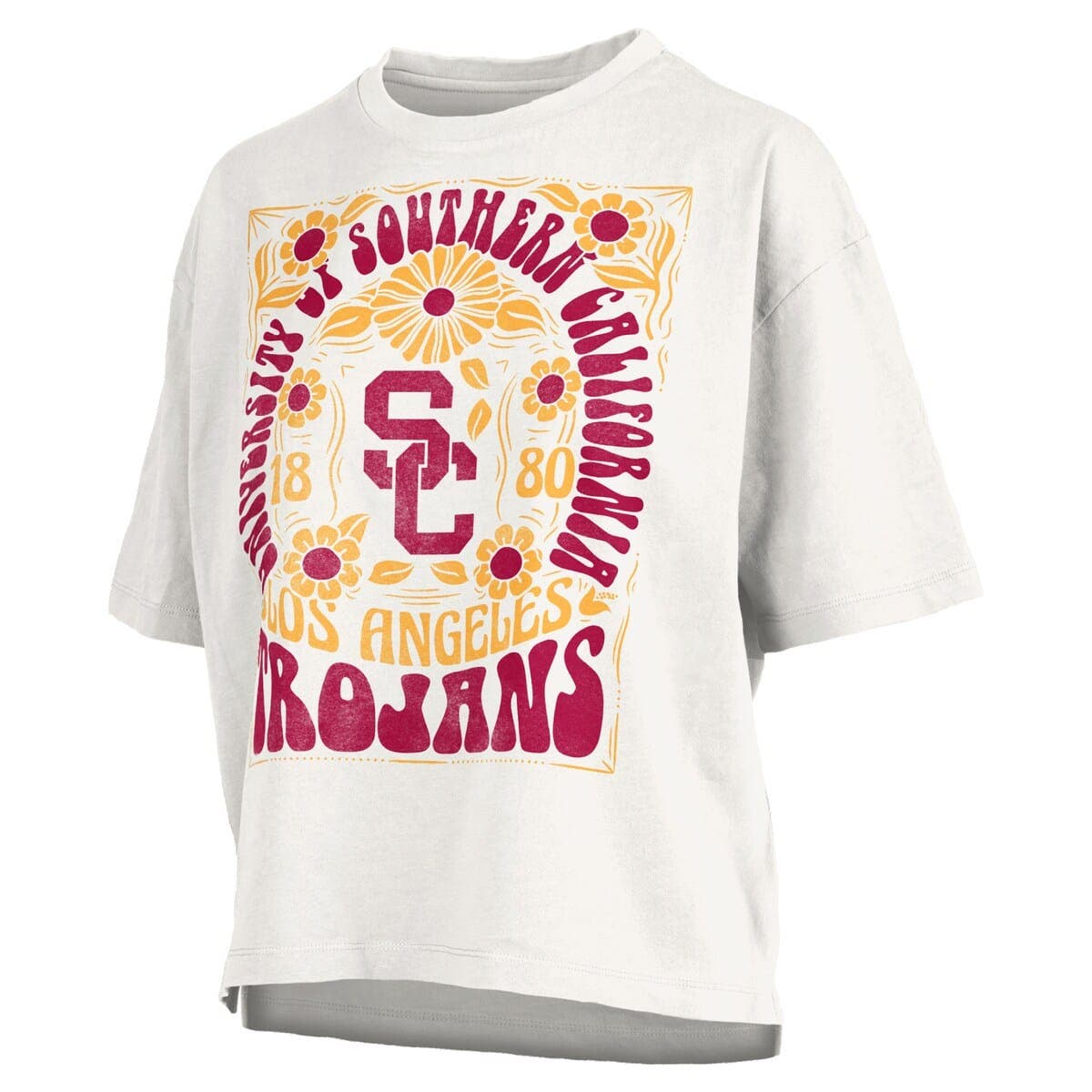 Women's Pressbox White USC Trojans Harmony Oversized T-Shirt - image 2
