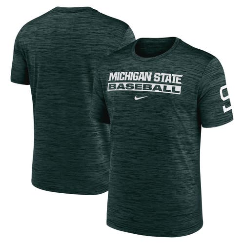Nike Green Michigan State Spartans Velocity Baseball Wordmark Stack Performance T-shirt In Green