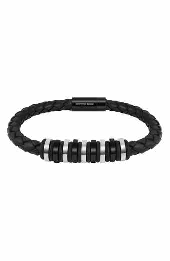 GEOFFREY BEENE Men's Ornaments Braided Leather Bracelet