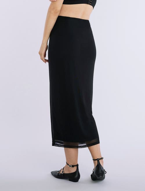 Motherhood Maternity Mesh Bodycon Maxi Maternity Skirt In Black