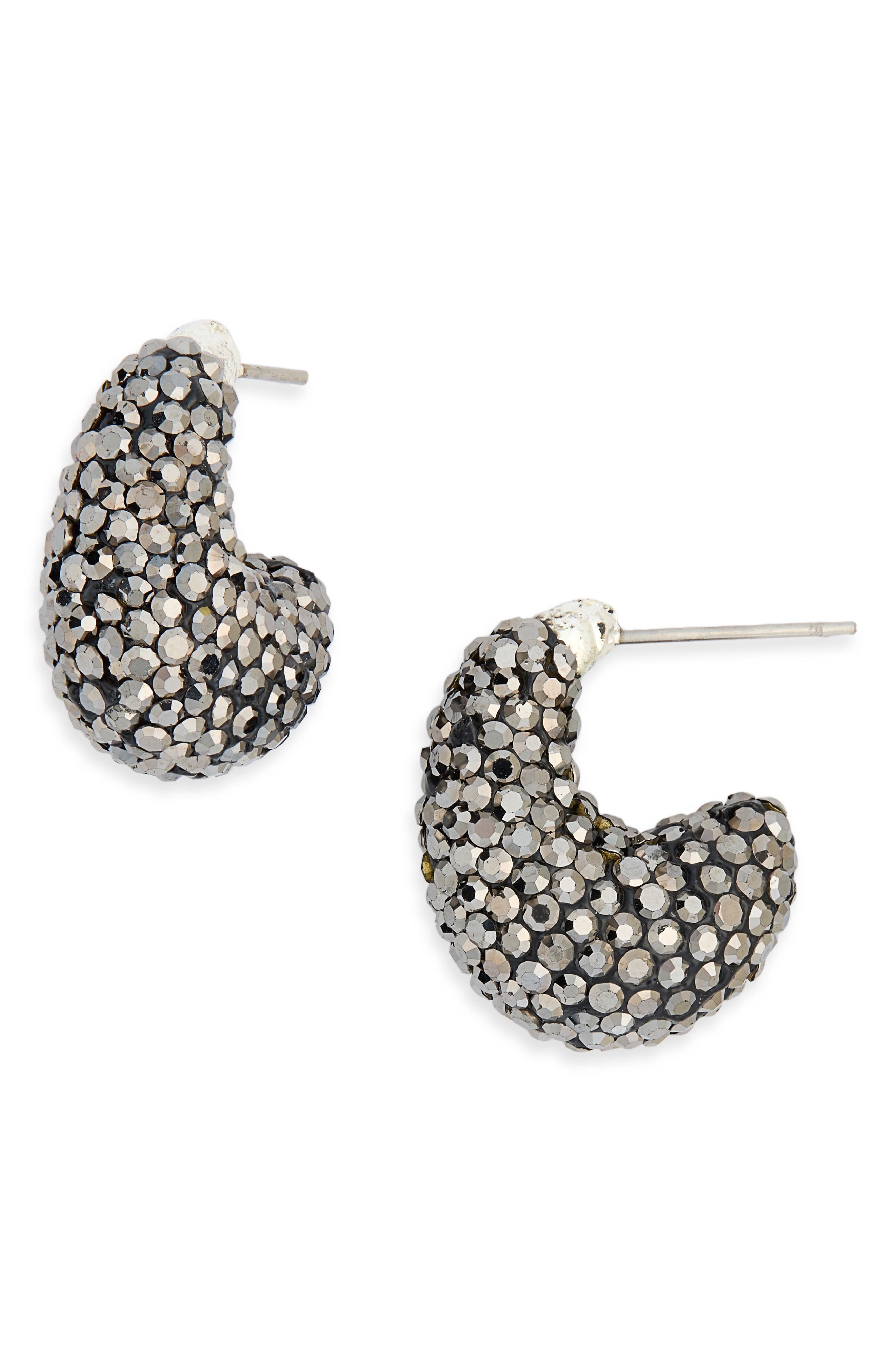 Panacea Hematite Luxe J-Hoop Earrings