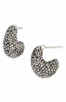 Panacea Hematite Luxe J-Hoop Earrings