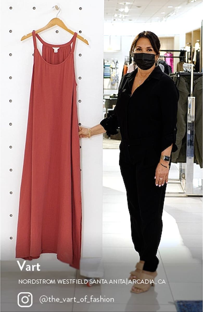 Textured Cotton Sleeveless Maxi Dress, sales video thumbnail