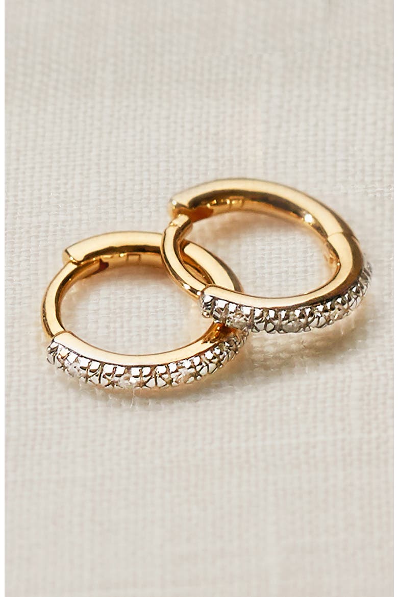 Riva Mini Diamond Huggie Hoop Earring, Alternate, color, YELLOW GOLD