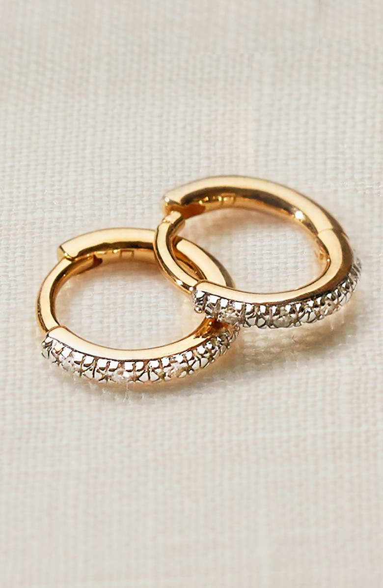 Monica Vinader Riva Mini Diamond Huggie Hoop Earring, Alternate, color, 