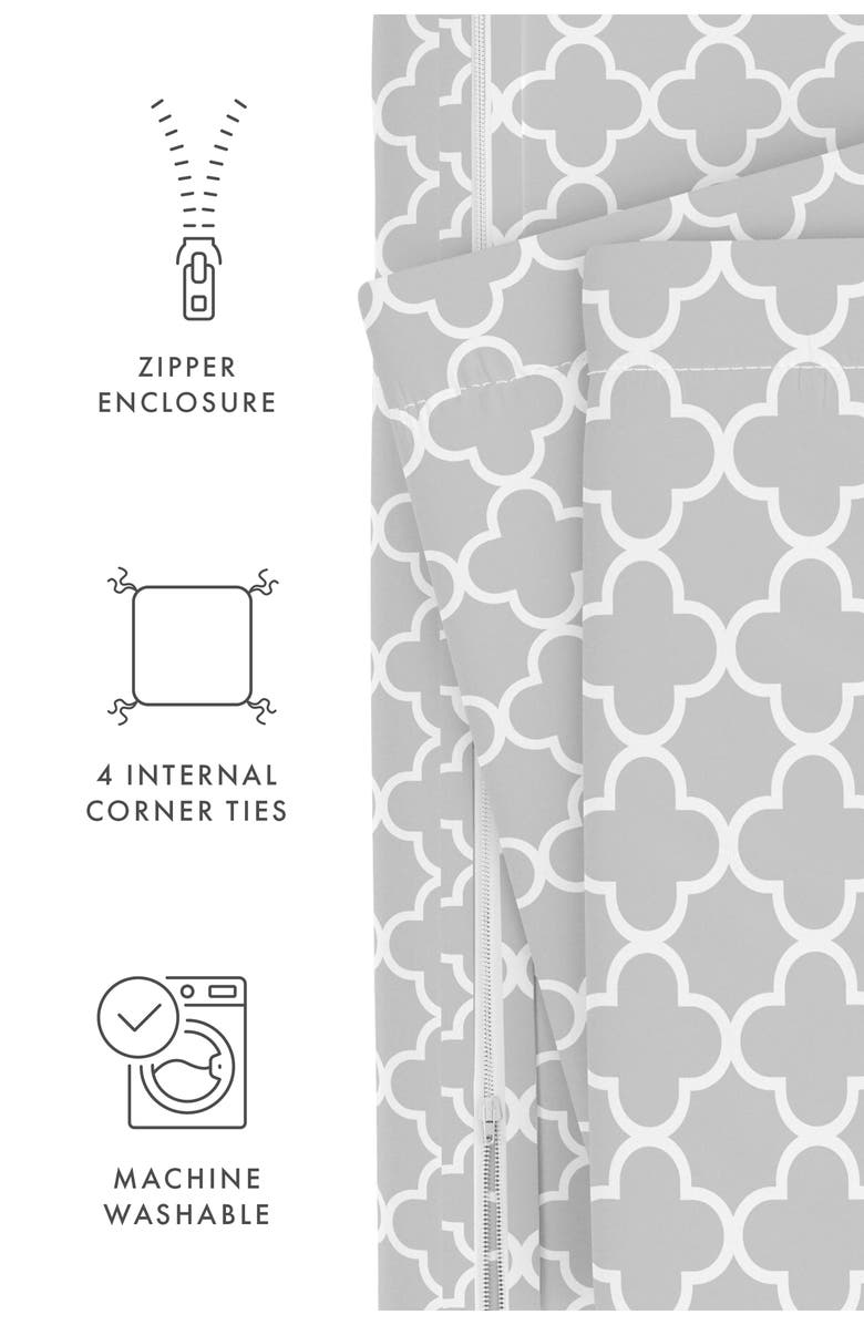 HOMESPUN IENJOY HOME Premium Ultra Soft Quadrafoil Pattern 3-Piece Duvet Cover Set, Alternate, color, Gray