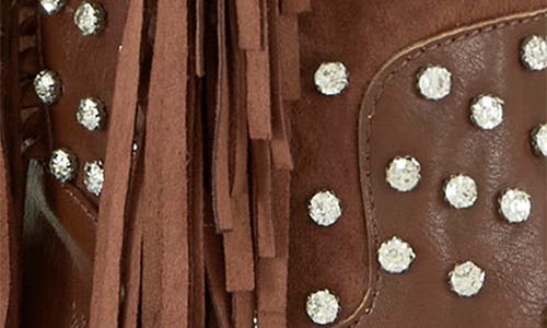 Azalea Wang Bennett Fringe Cowboy Boot In Brown