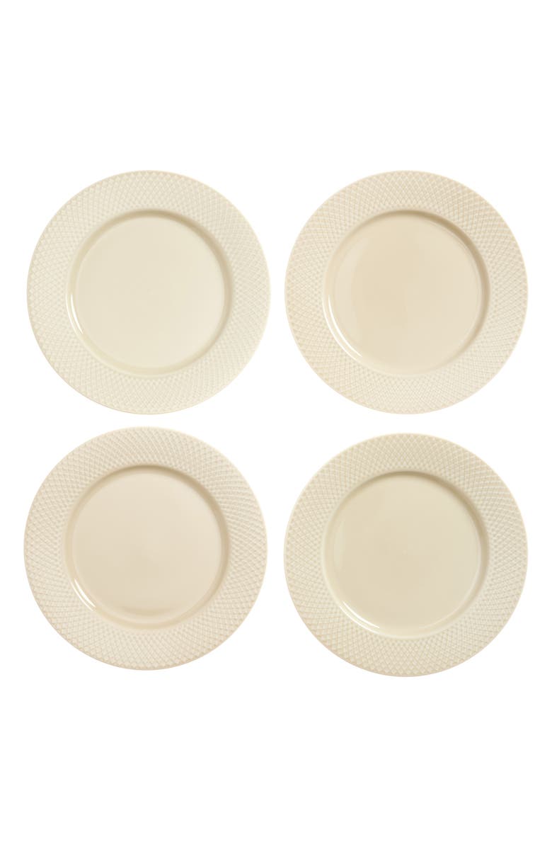 Lyngby Porcelaen Rhombe Earth Set of 4 Dinner Plates, Main, color, Marble