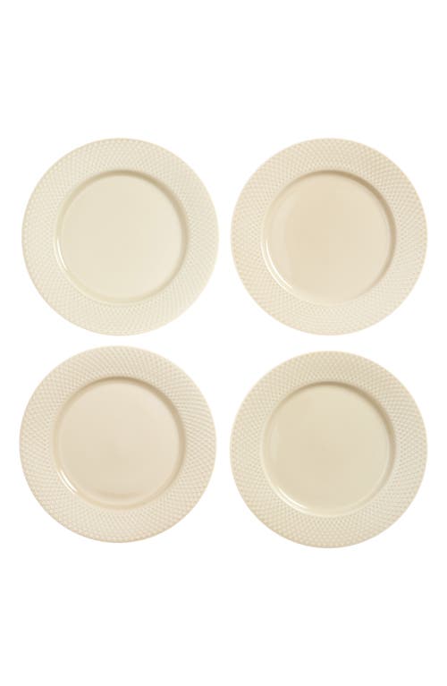 Lyngby Porcelaen Rhombe Earth Set Of 4 Dinner Plates In Gray
