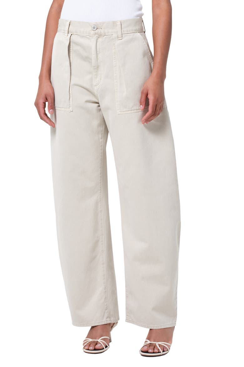 Sefton Pleated High Waist Barrel Twill Pants, Main, color, COMB