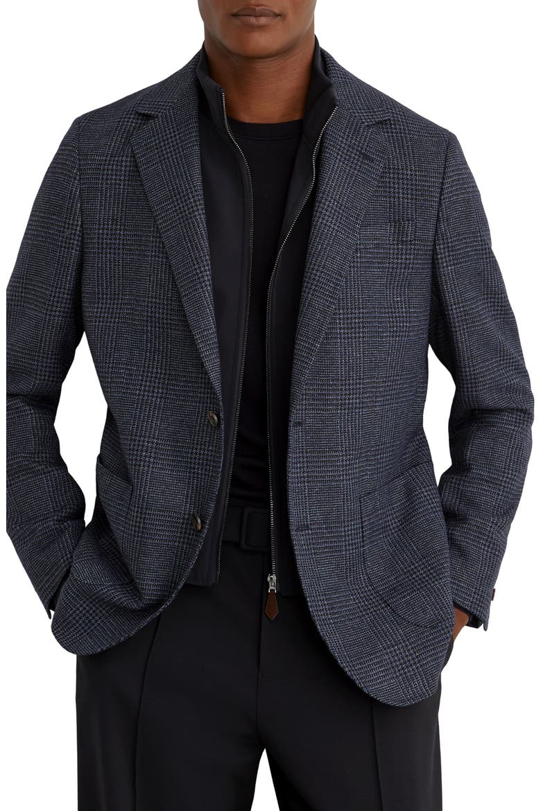 Kyle Tailored Fit Sport Coat with Gilet Insert, Main, color, NAVY