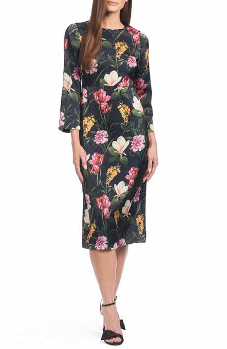 Sachin & Babi Alexa Floral Satin Cocktail Dress