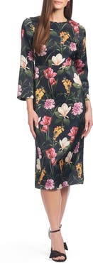Sachin & Babi Alexa Floral Satin Cocktail Dress