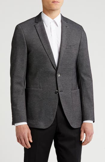 Digel Notch Lapel Cotton Blend Sport Coat In Grey