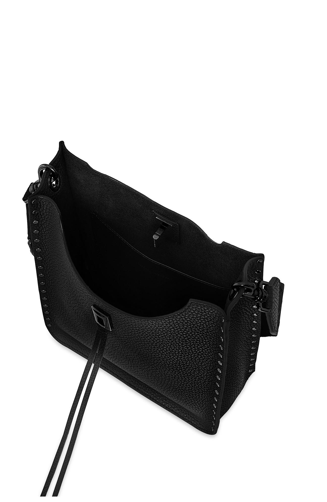 Darren Medium Feed Leather Crossbody Bag, Alternate, color, BLACK