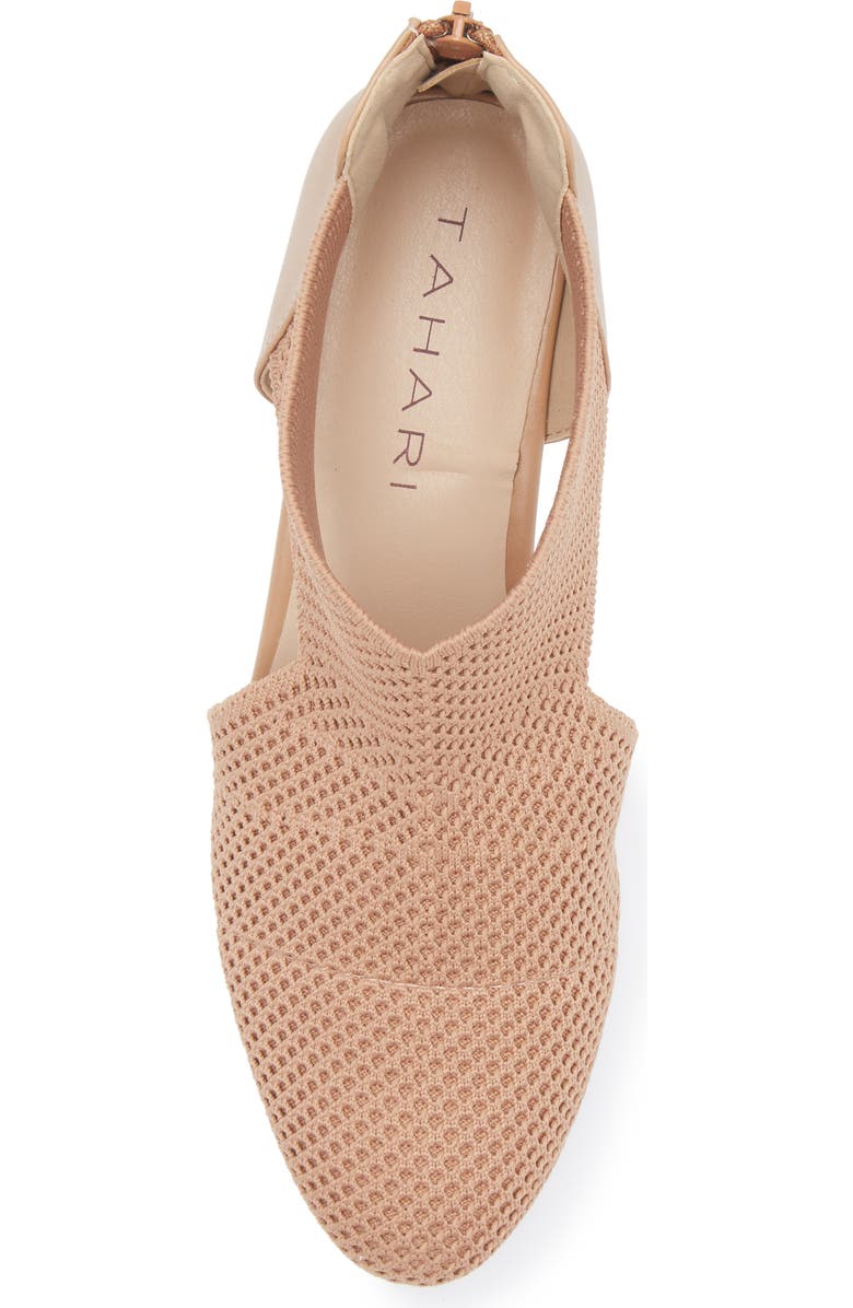 Tahari Back Zip Knit Bootie, Alternate, color, Camel