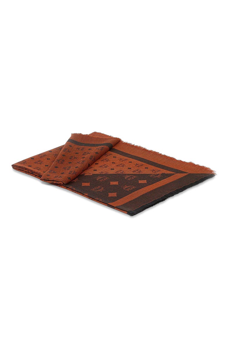 MCM Monogram Shawl in Wool-Silk Jacquard, Main, color, 