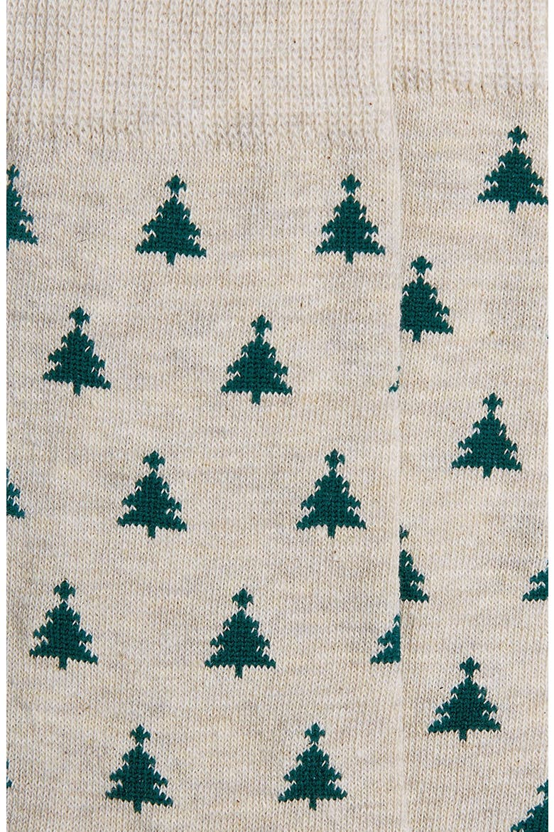 Christmas Tree Pattern Socks, Alternate, color, GREEN